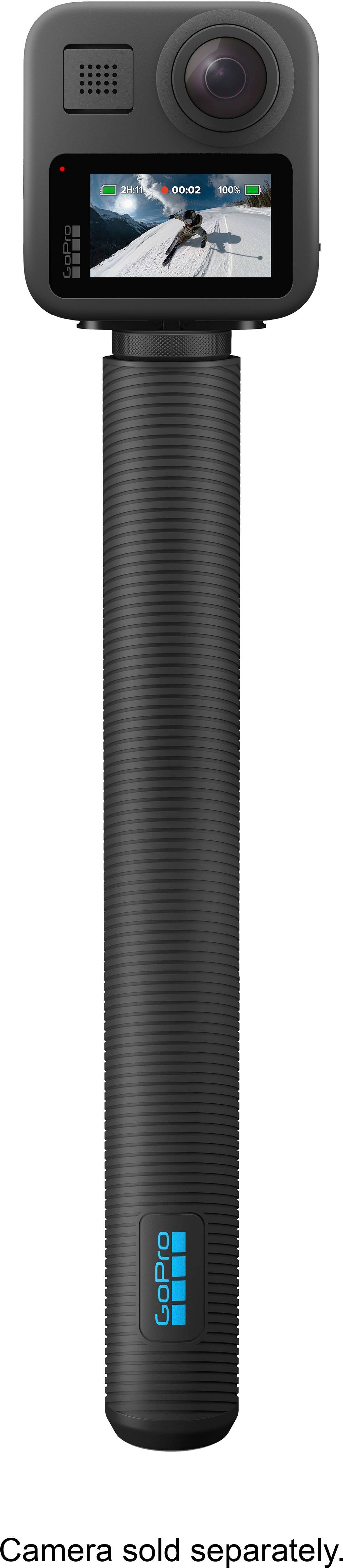 The image shows a camera attached to a long pole, which is a GoPro camera. The camera is not sold separately, as it is already attached to the pole. The text "2H.11 00:02 100%" is not related to the camera or the pole, and it is not clear what it represents.