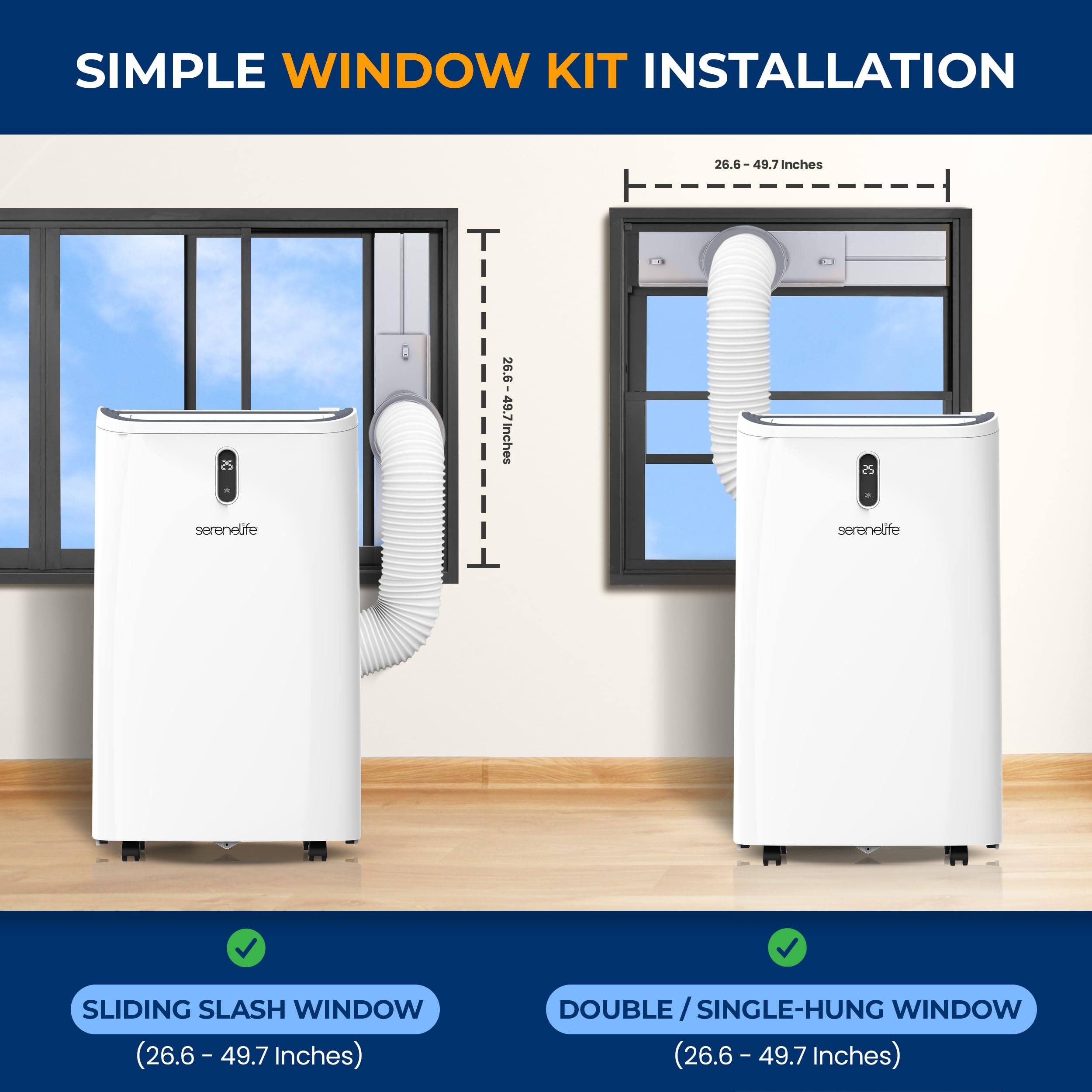 SIMPLE WINDOW KIT INSTALLATION

26.6-49.7 Inches

SLIDING SLASH WINDOW (26.6-49.7 Inches)

DOUBLE / SINGLE-HUNG WINDOW (26.6-49.7 Inches)