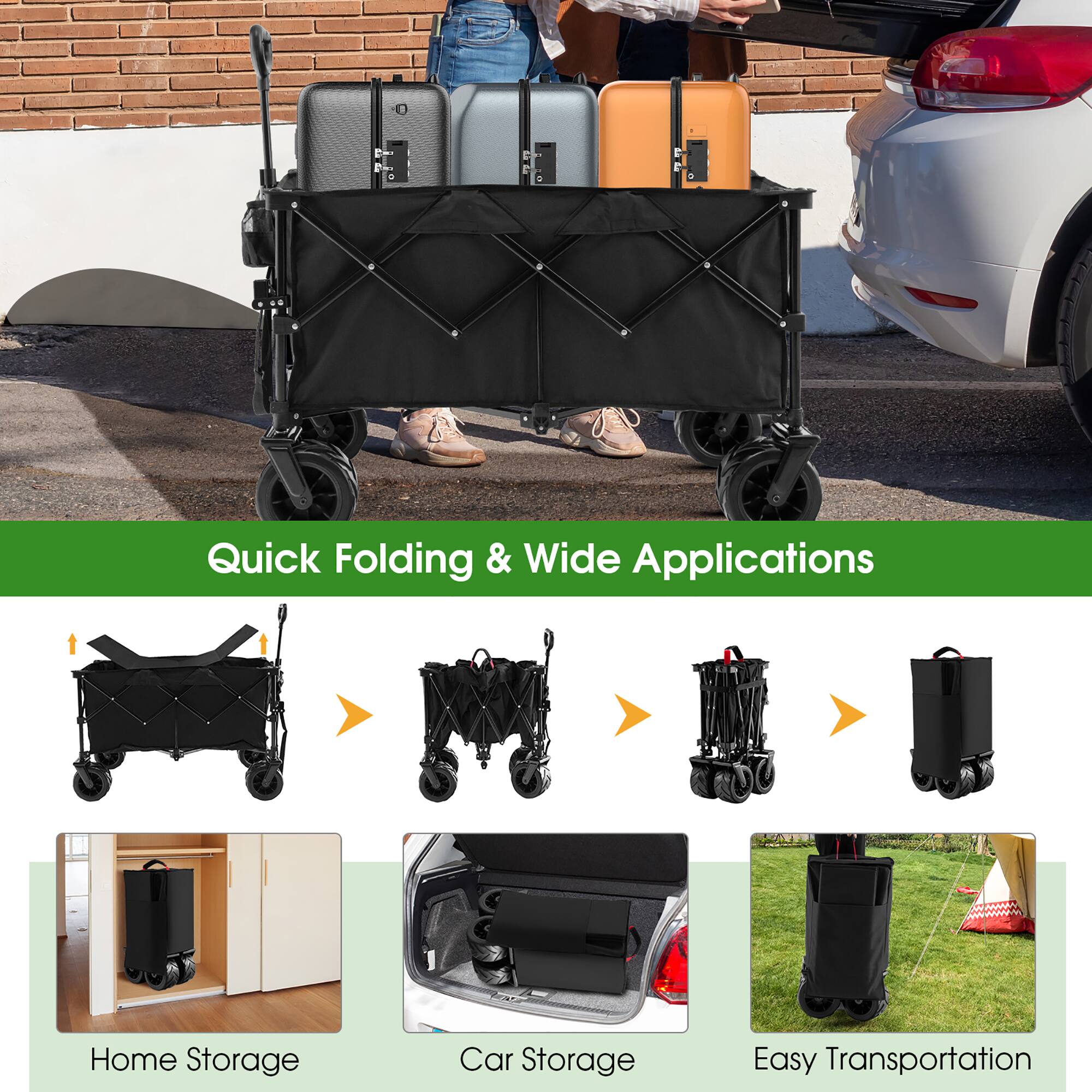 Quick Folding & Wide Applications Home Storage Car Storage Easy Transportation