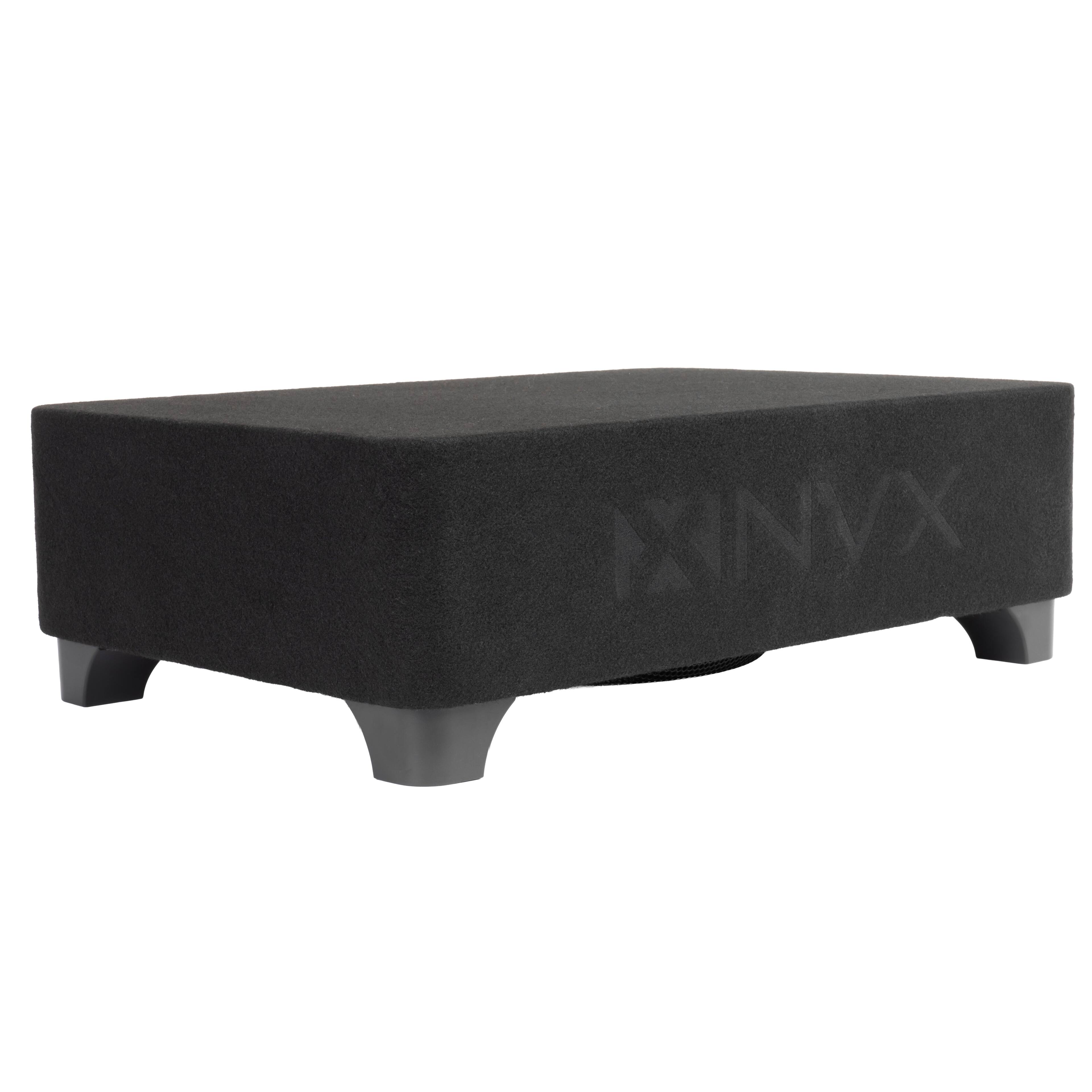 Alt View 5. NVX - BXSQ110 1200W Peak (600W RMS) Sealed 2-Ohm Loaded Enclosure with Single 10in SQ-Series Shallow-Mount Subwoofer.