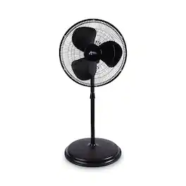 Alera - 16" 3-Speed Oscillating Pedestal Stand Fan, Metal, Plastic, Black