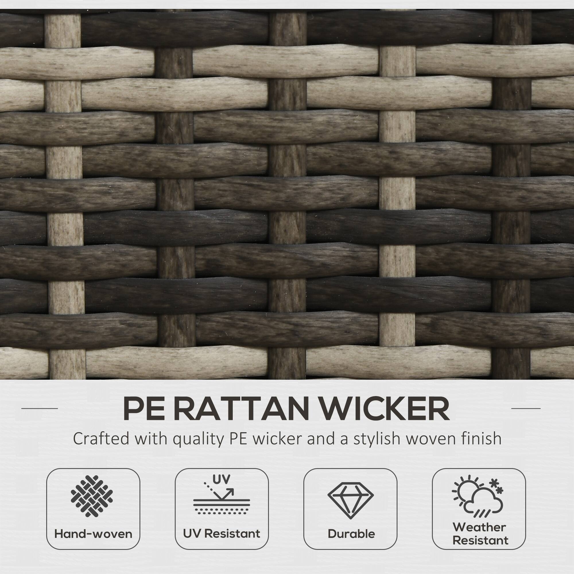 PE RATTAN WICKER  
Crafted with quality PE wicker and a stylish woven finish  

- Hand-woven  
- UV Resistant  
- Durable  
- Weather Resistant