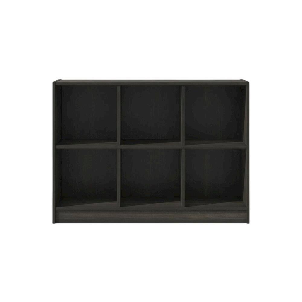 Back. FurniFact - Engineered Wood Bookcase with Open Shelf Design for Home Office and Living Room - Espresso.