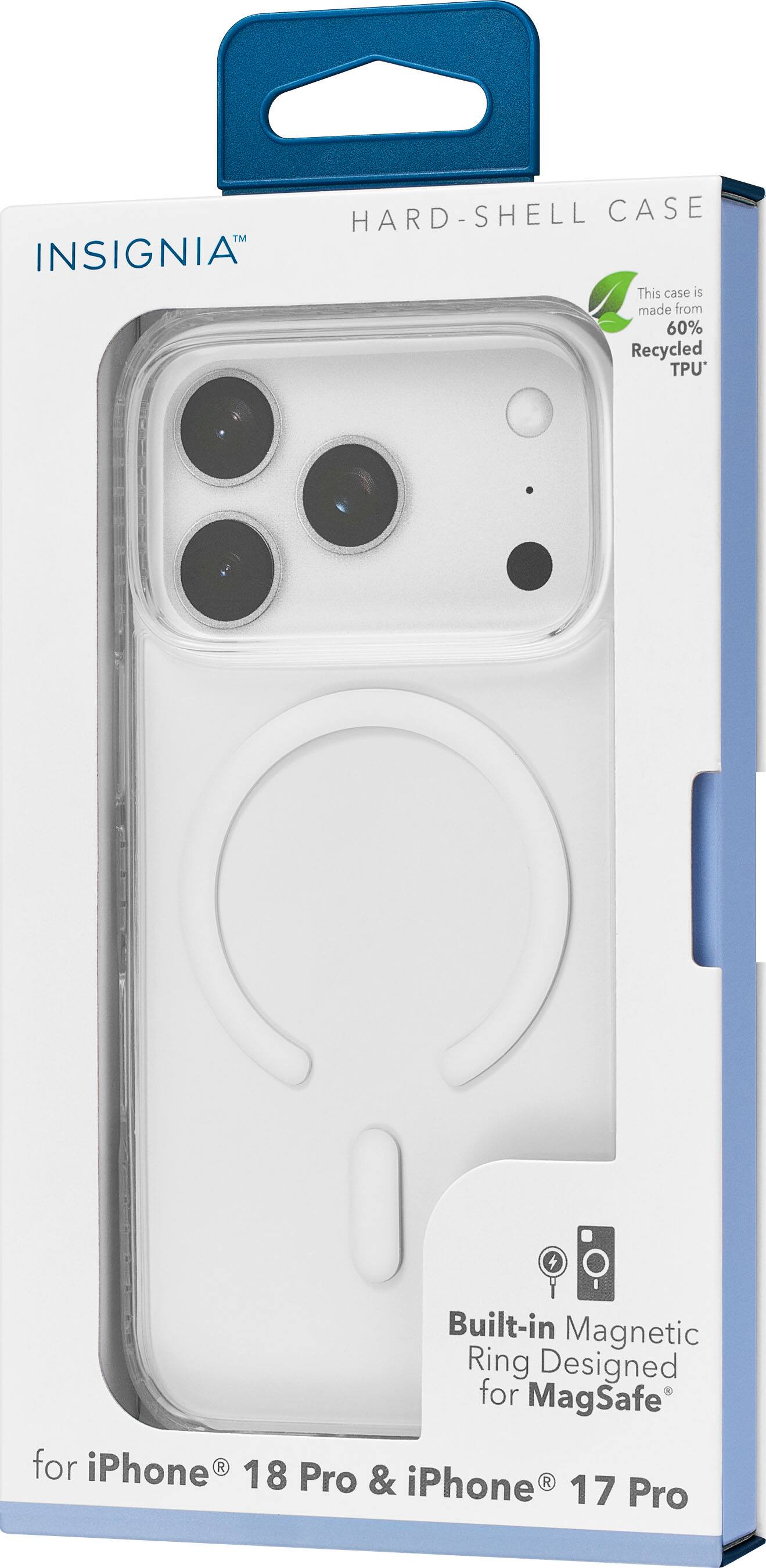 INSIGNIA HARD SHELL CASE

This case is made from 60% Recycled TPU

Built-in Magnetic Ring Designed for MagSafe

for iPhone® 18 Pro & iPhone® 17 Pro