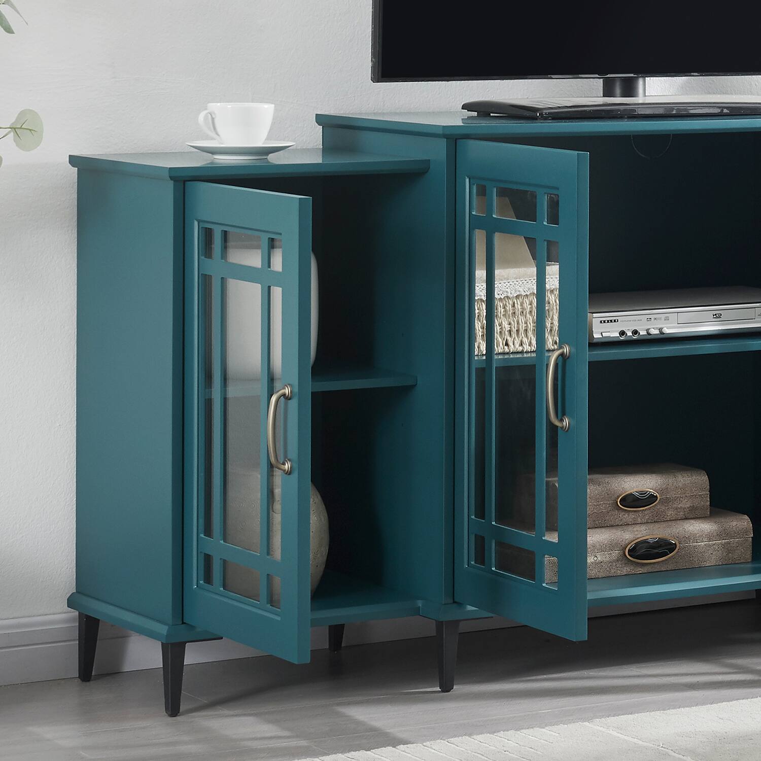 Alt View 2. Spaco - Spaco 62" TV Stand, Buffet Sideboard Cabinet, for Living Room - Teal Blue.