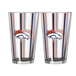 Logo Brands - Two-Piece 16oz. Striped Pint Glass Set - Multicolor
