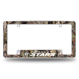 Rico Industries - Dallas Stars Chrome Metal License Plate Frame with Mossy Oak Camouflaged Camo Design - Multi