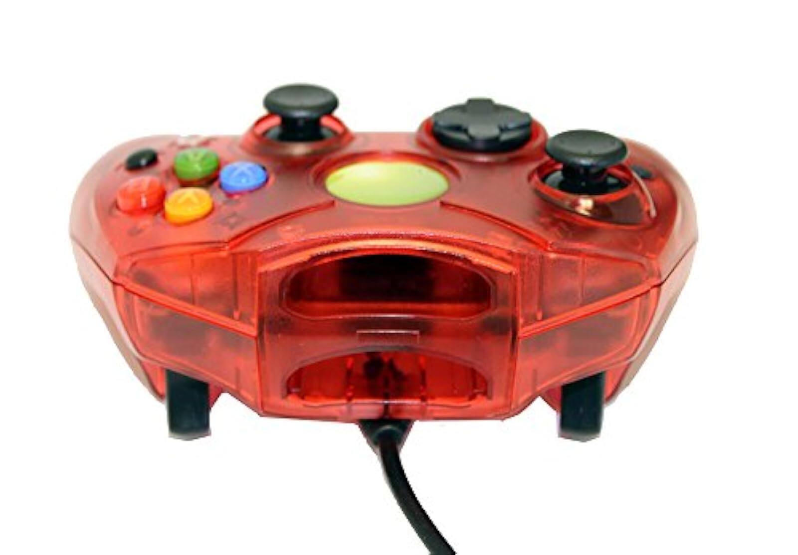 Alt View 2. Mars Devices - Replacement Controller for XBox Original - Red Transparent - Red.