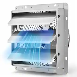 VEVOR - 10 Inch Shutter Exhaust Fan Wall Mounted 874 CFM Automatic Louvers, Sturdy Steel Housing, Low Noise, AC Motor - Silver