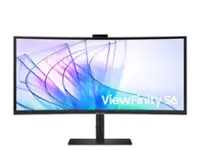 Samsung ViewFinity 34" S6 (S65VC) UWQHD Built-in Webcam 100Hz AMD FreeSync HDR10 Monitor (HDMI, USB, DisplayPort) - Black - Front_Zoom