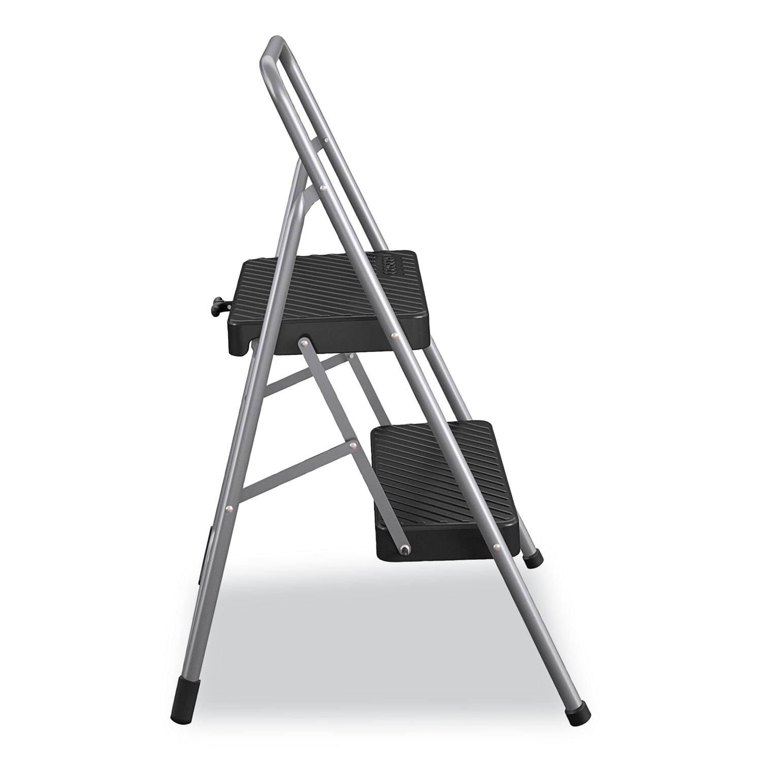 Back. Cosco - 2 Step Folding Steel Step Stool 200 lb Capacity 28.13" Working Height Cool Gray - Cool Gray.