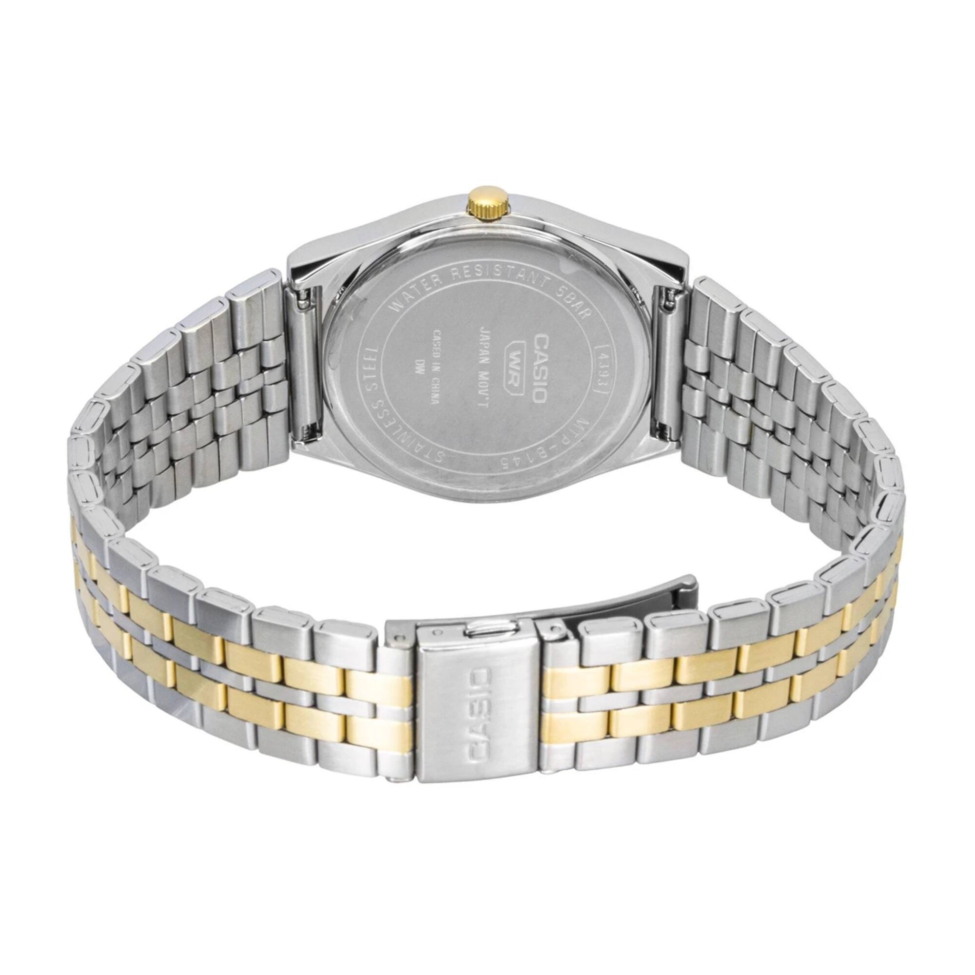 CASIO
RESIST WATER SBAR DW IN CASED JAPAN STEEL CHINA MOV'T WR CASIO (4393) STAINLESS MTP-B145