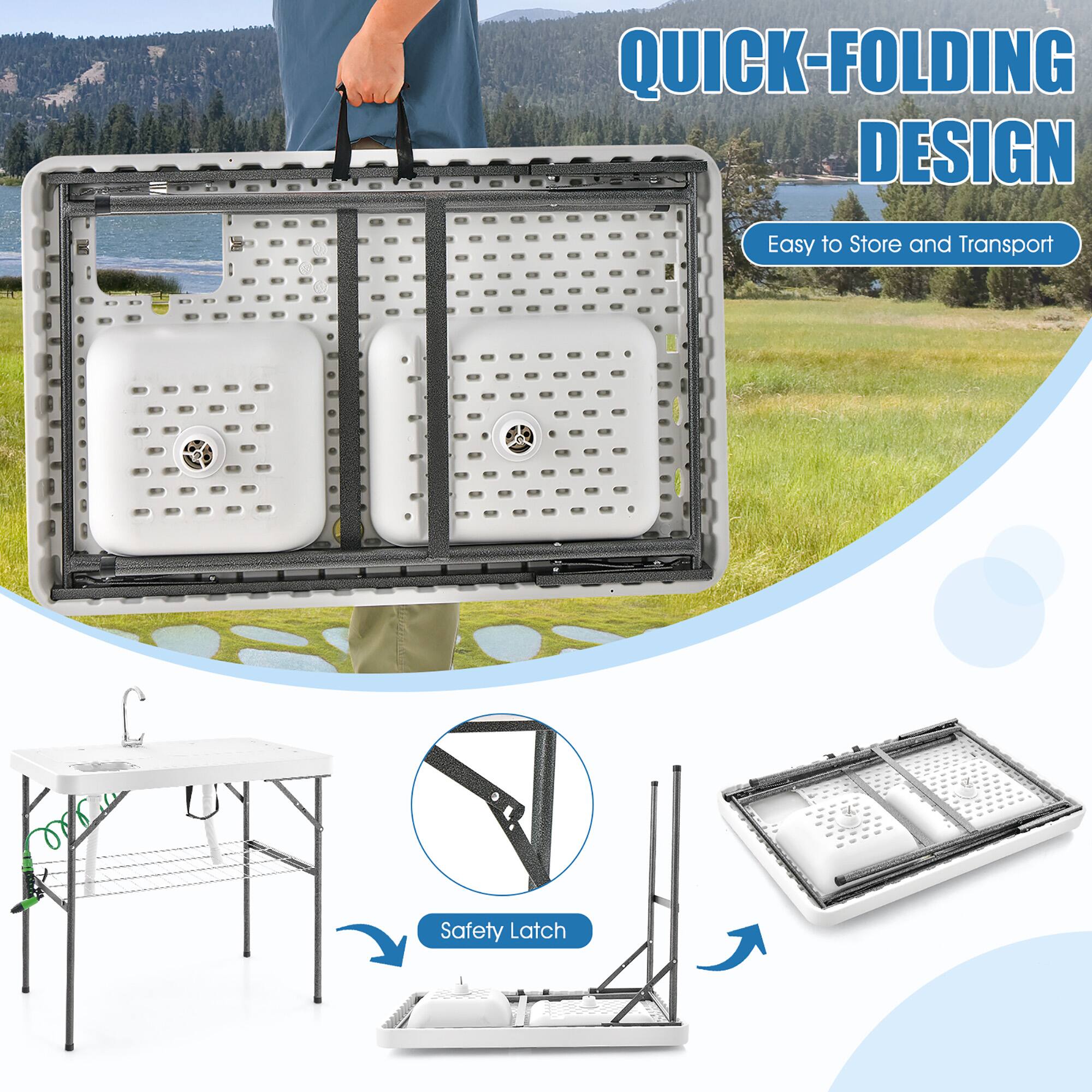 QUICK-FOLDING DESIGN  
Easy to Store and Transport  
Safety Latch