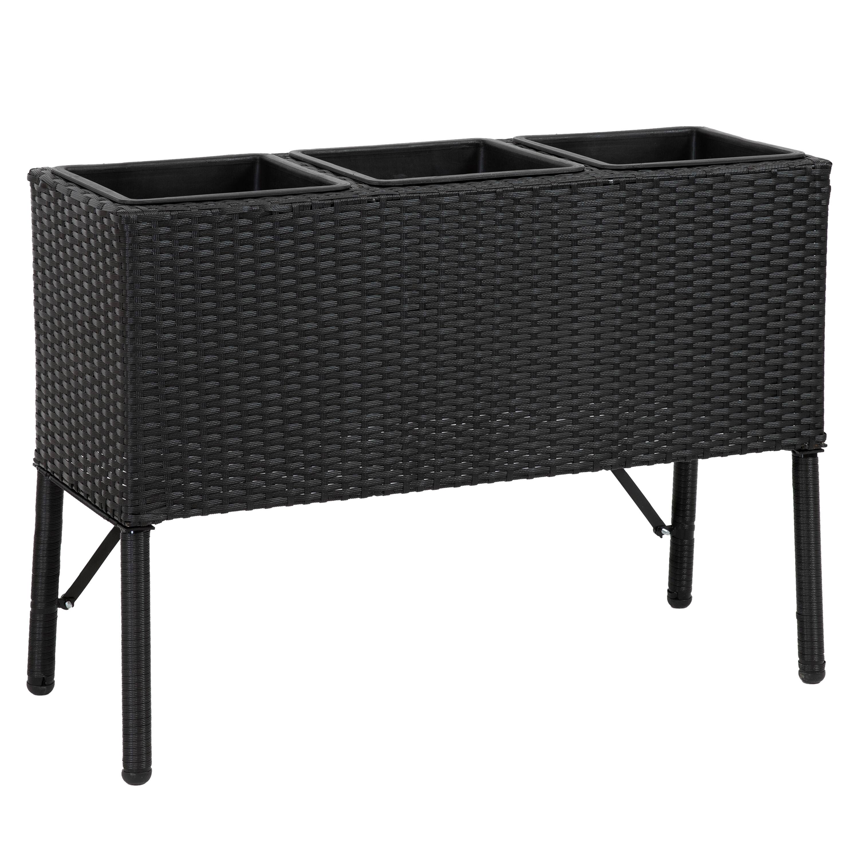 Sunnydaze - 3-Section Wicker Raised Planter - Black price history on PriceWatchPro