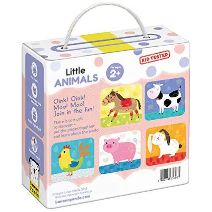 Little 2+ ANIMALS
Oink! Oink! Moo! Moo!
Join in the fun!
There's so much to discover - put the pieces together and learn about the world.
KID TESTED
Panda Junior Modia Malsnczyk 2018
Bright Agnietaka
bananapanda.com
902764 536063 5