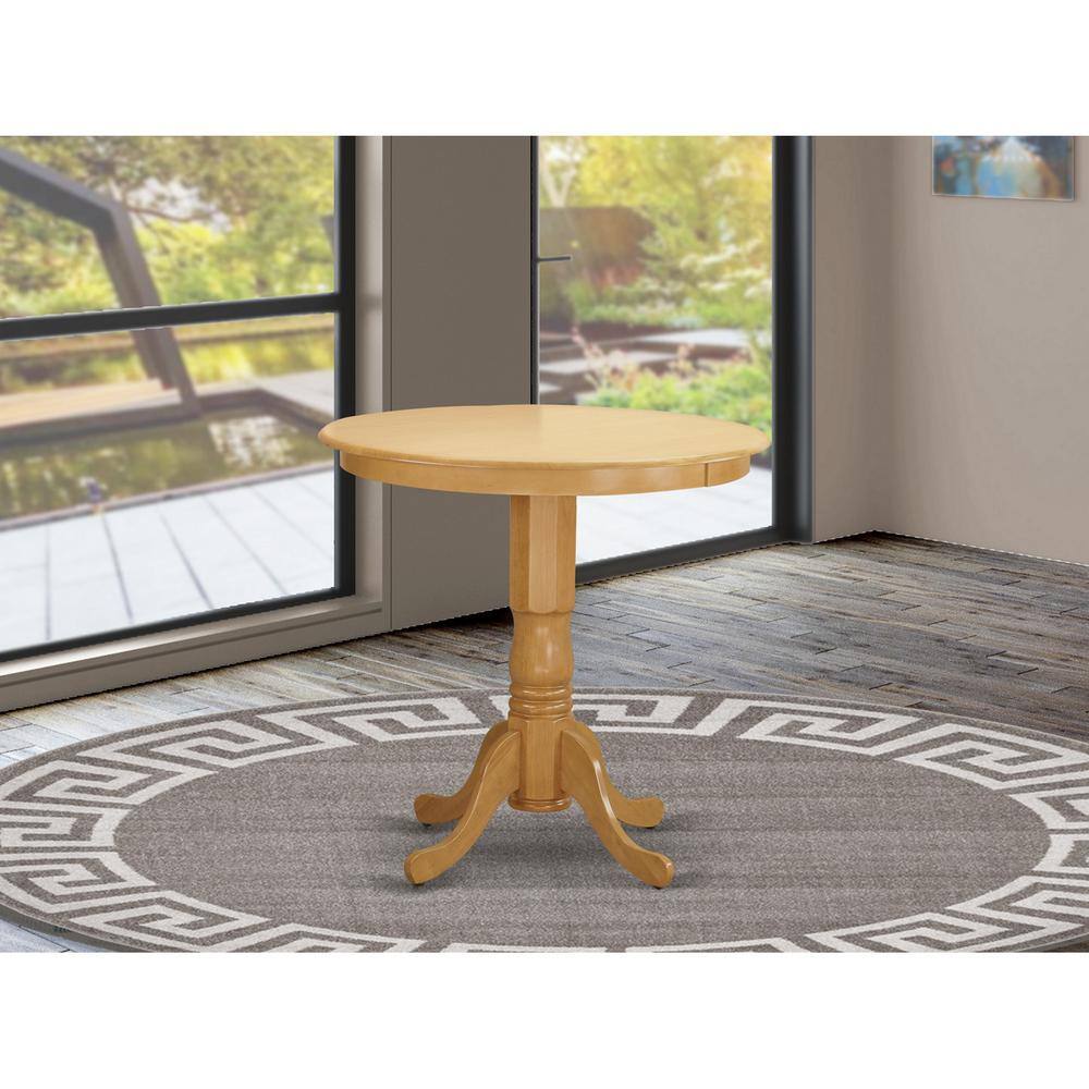Angle. East West Furniture - JACF3-OAK-C 3 Pc counter height Dining room set-pub Table and 2 counter height Chairs - Oak.