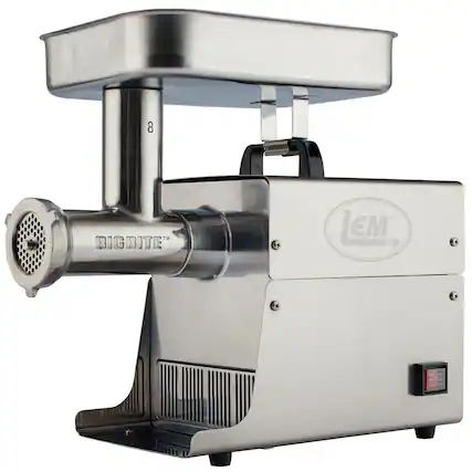 Front. LEM Product - #8 Big Bite Meat Grinder - 0.5 HP - Stainless.