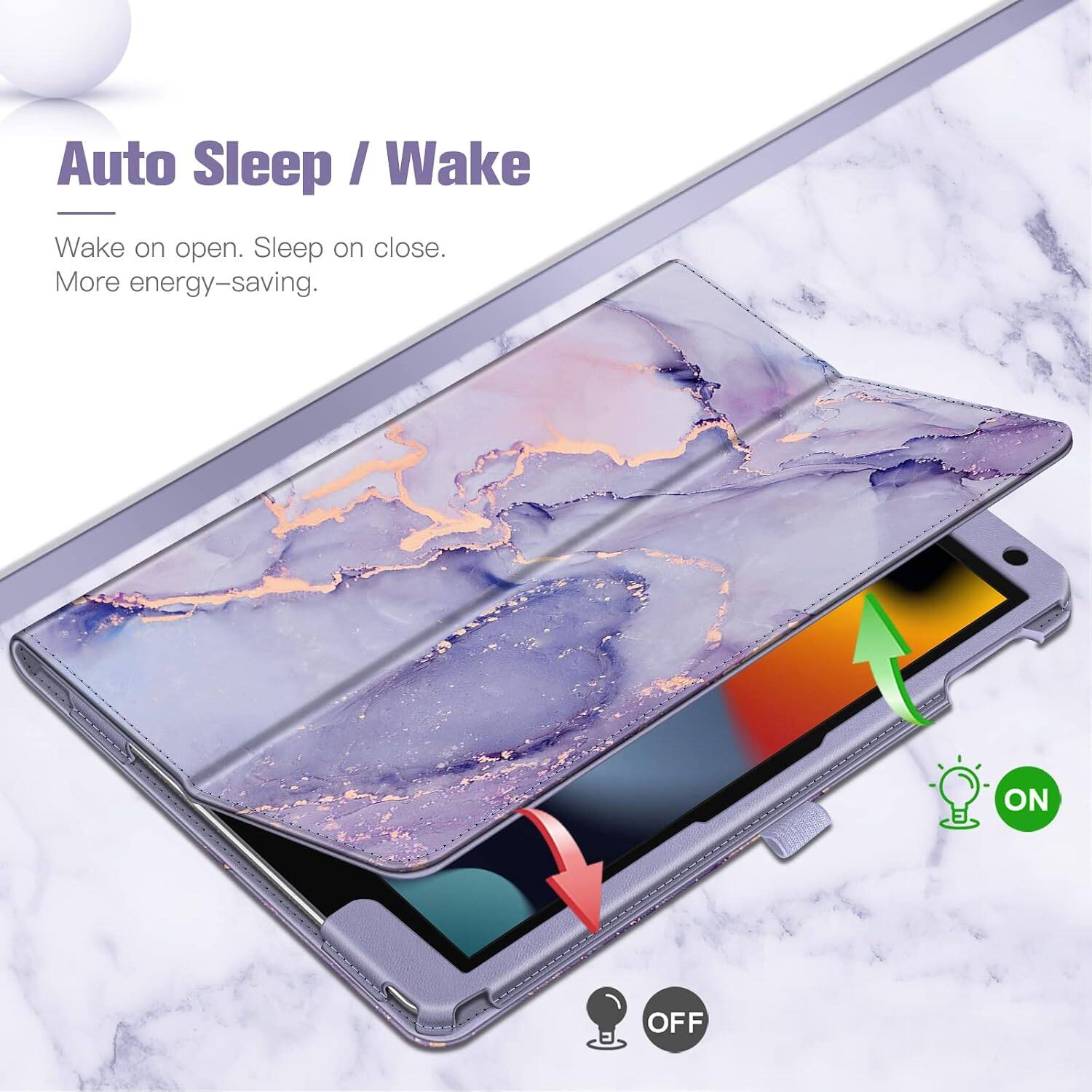 Auto Sleep / Wake  
Wake on open. Sleep on close.  
More energy-saving.  

ON  
OFF
