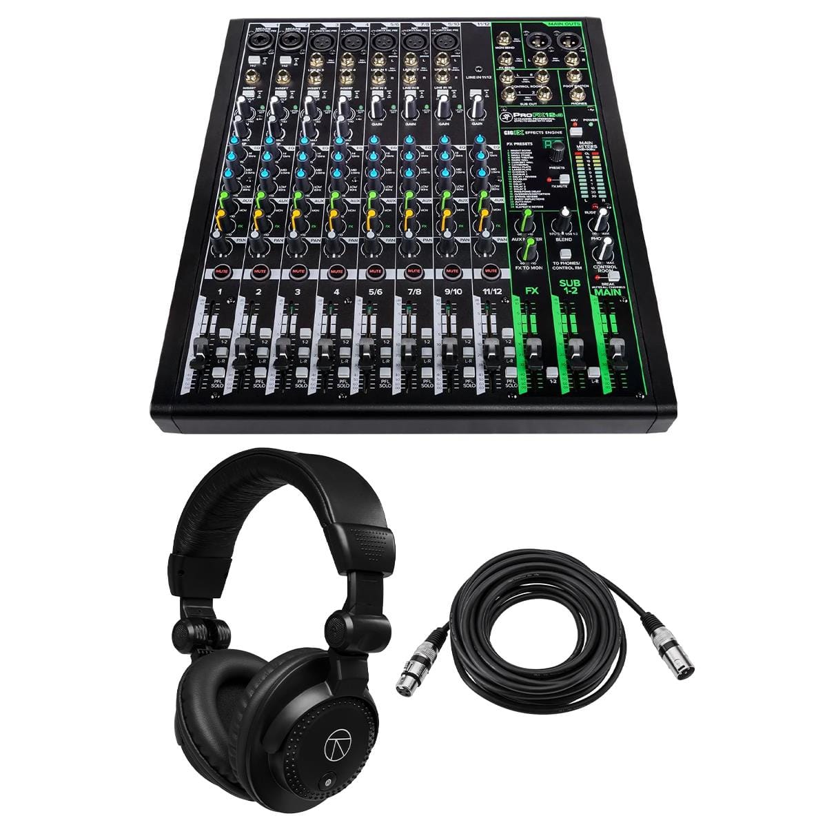 MACKIE ProFXv3 12-Channel Professional Effects Mixer with USB + Software Bundle with TURNSTILE CB STUDIO MONITOR