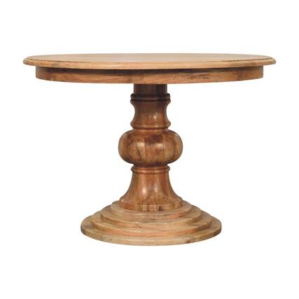 Front. Artisan Furniture - Round Turned Dining Table - Beige.