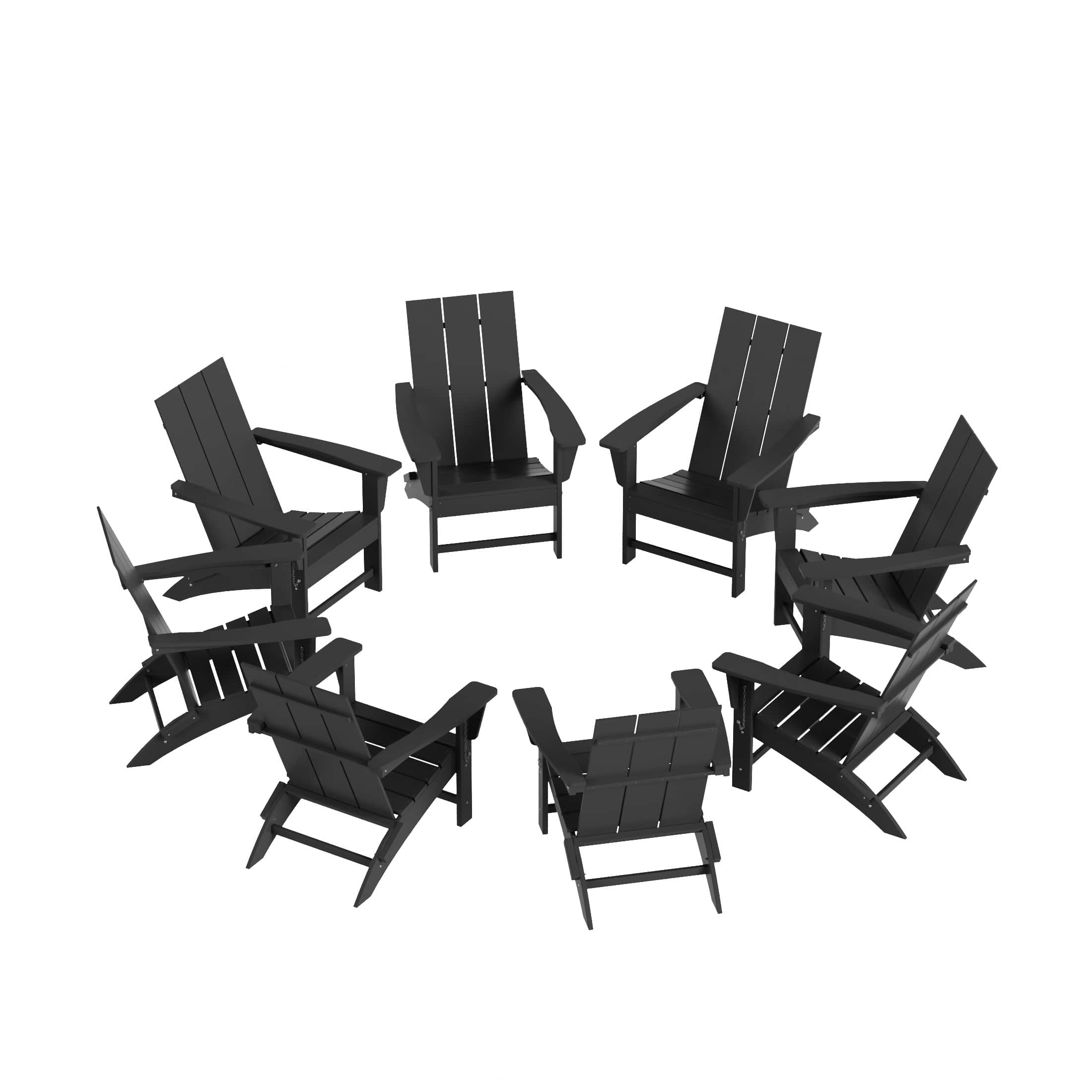WestinTrends - Ashore 8-Piece Modern Poly Folding Adirondack Chair Set - Gray price history on PriceWatchPro