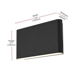 Elegant Lighting - Corbin 6 inch Outdoor Wall Sconce - Black