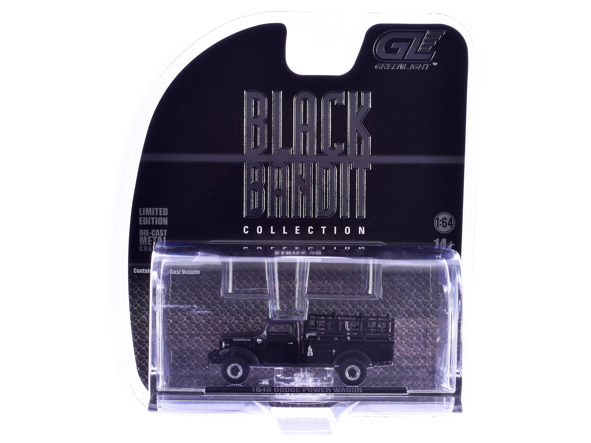LIMITED EDITION DIE-CAST METAL CHA GL GREENLIGHT LIGHT BLACK BANDIT 1:64 COLLECTION  
Contains Cast Vehicle  
1946 DODGE POWER WAGON