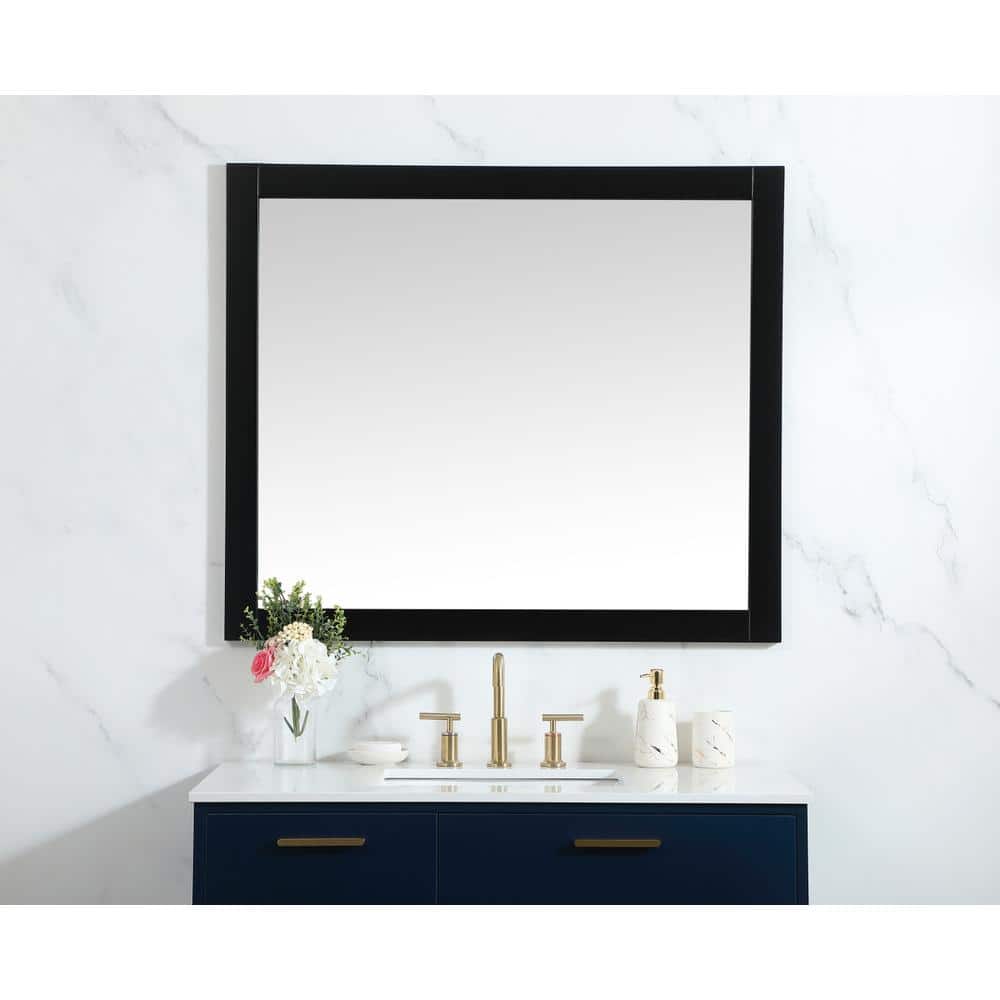 Elegant Decor - Aqua vanity mirror 42x36 inch in - Black
