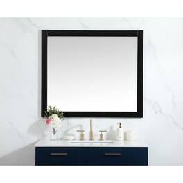 Elegant Decor - Aqua vanity mirror 42x36 inch in - Black