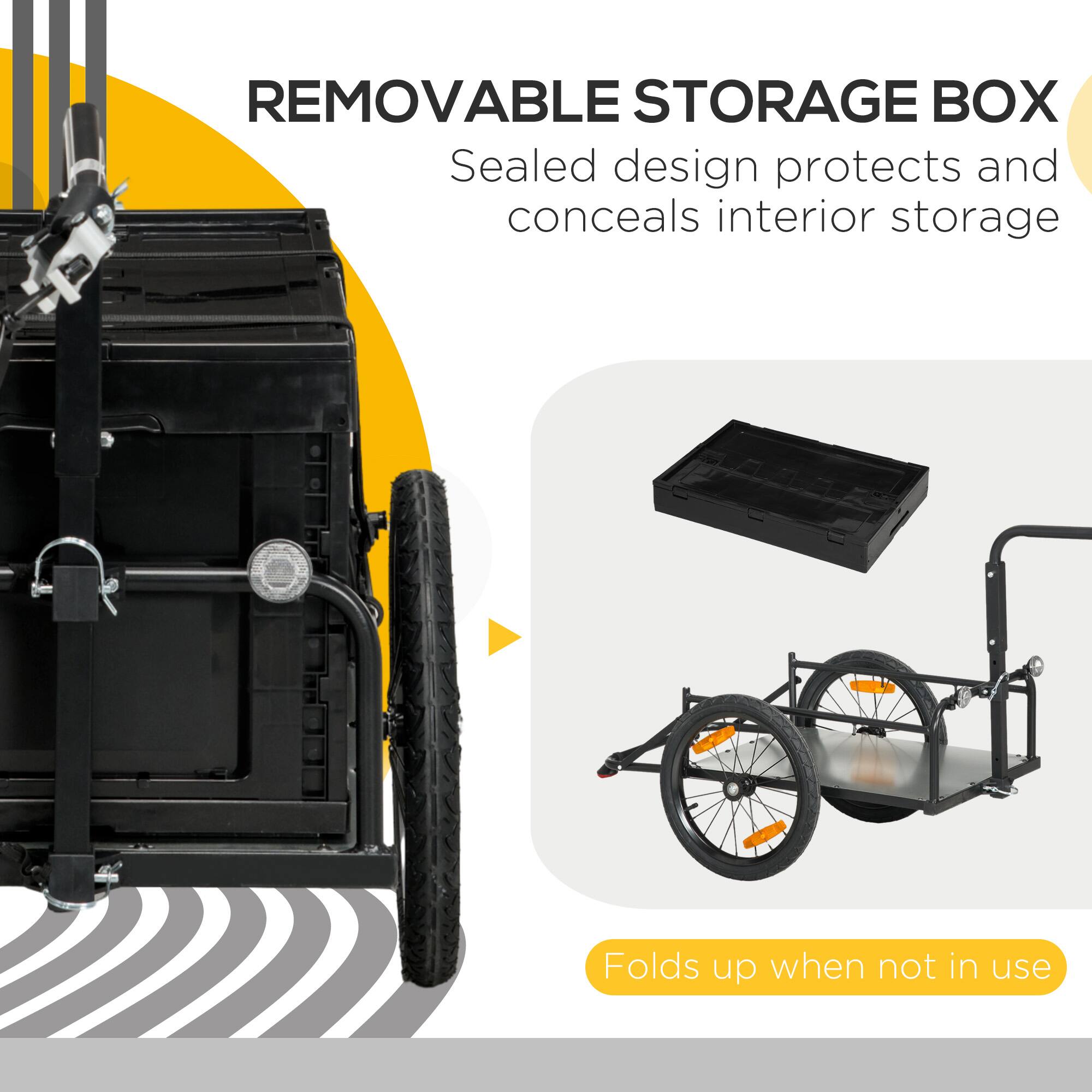 REMOVABLE STORAGE BOX
Sealed design protects and conceals interior storage
Folds up when not in use