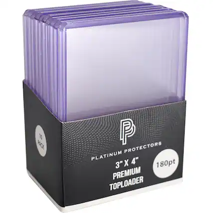 10 PACK PLATINUM PROTECTORS 3" X 4" 180pt PREMIUM TOPLOADER