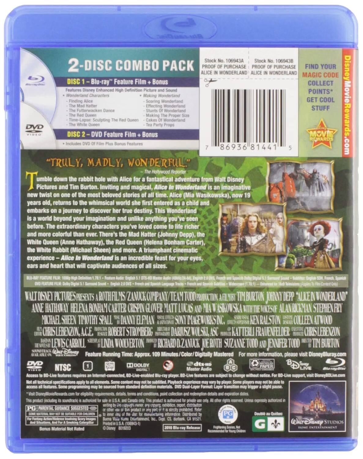 Alt View 1. Alice in Wonderland   - BLU-RAY.