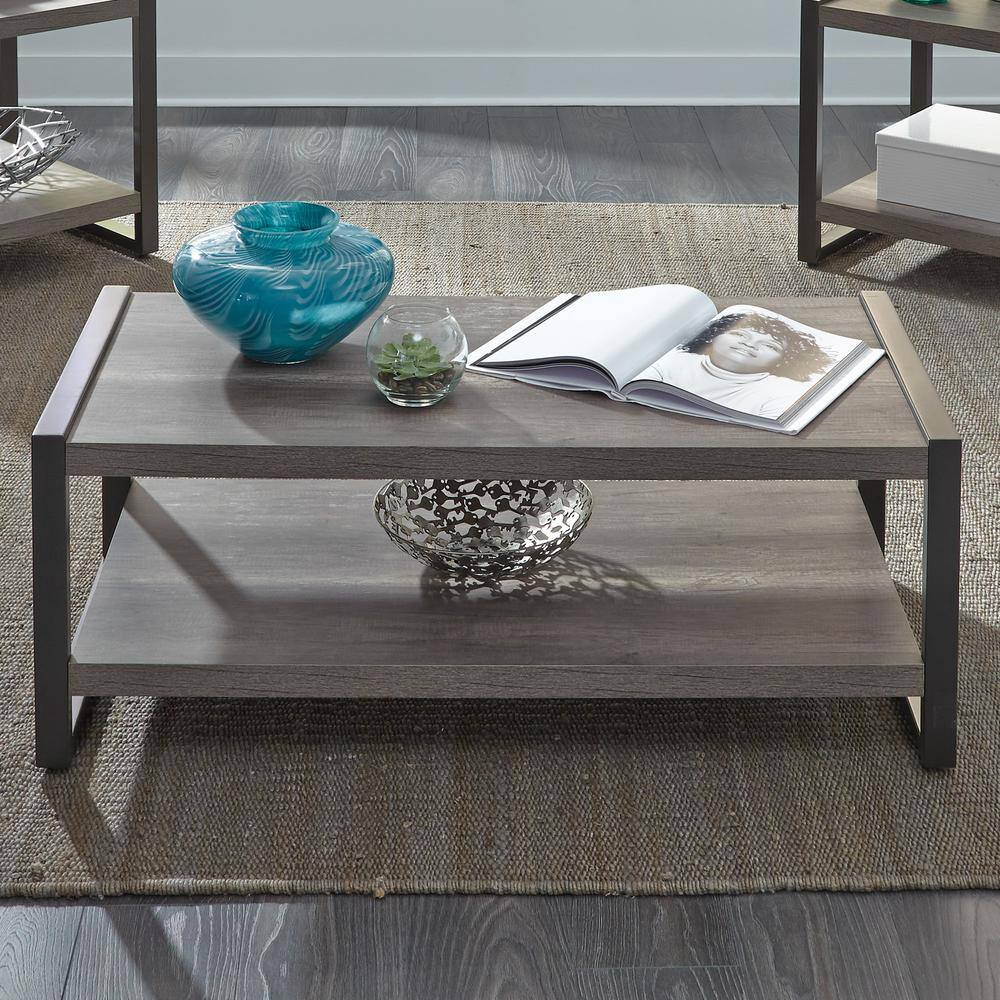 Alt View 2. Liberty Furniture Industries - Tanners Creek Coffee Table in Graystone - Gray.