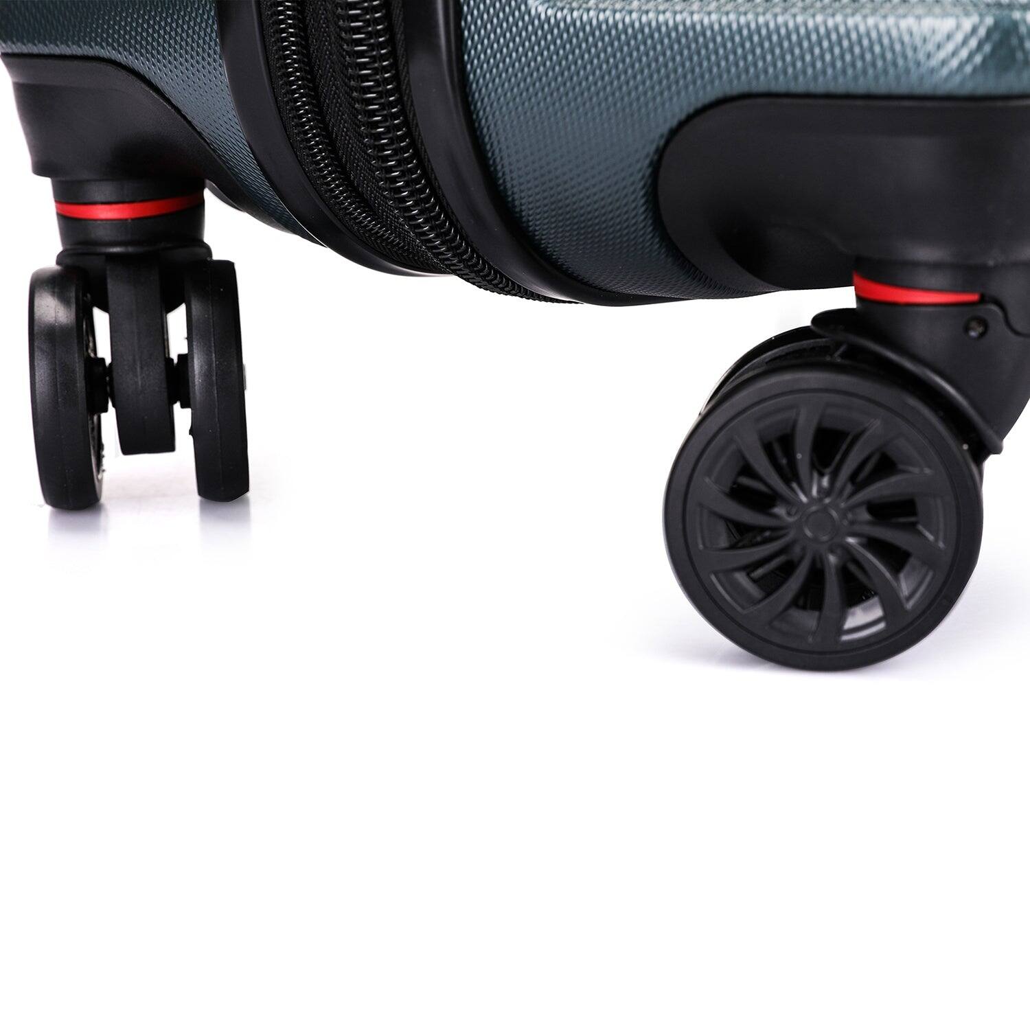 Alt View 3. DUKAP - Zonix Lightweight Hardside Spinner Luggage 26" Luggage - GREEN.