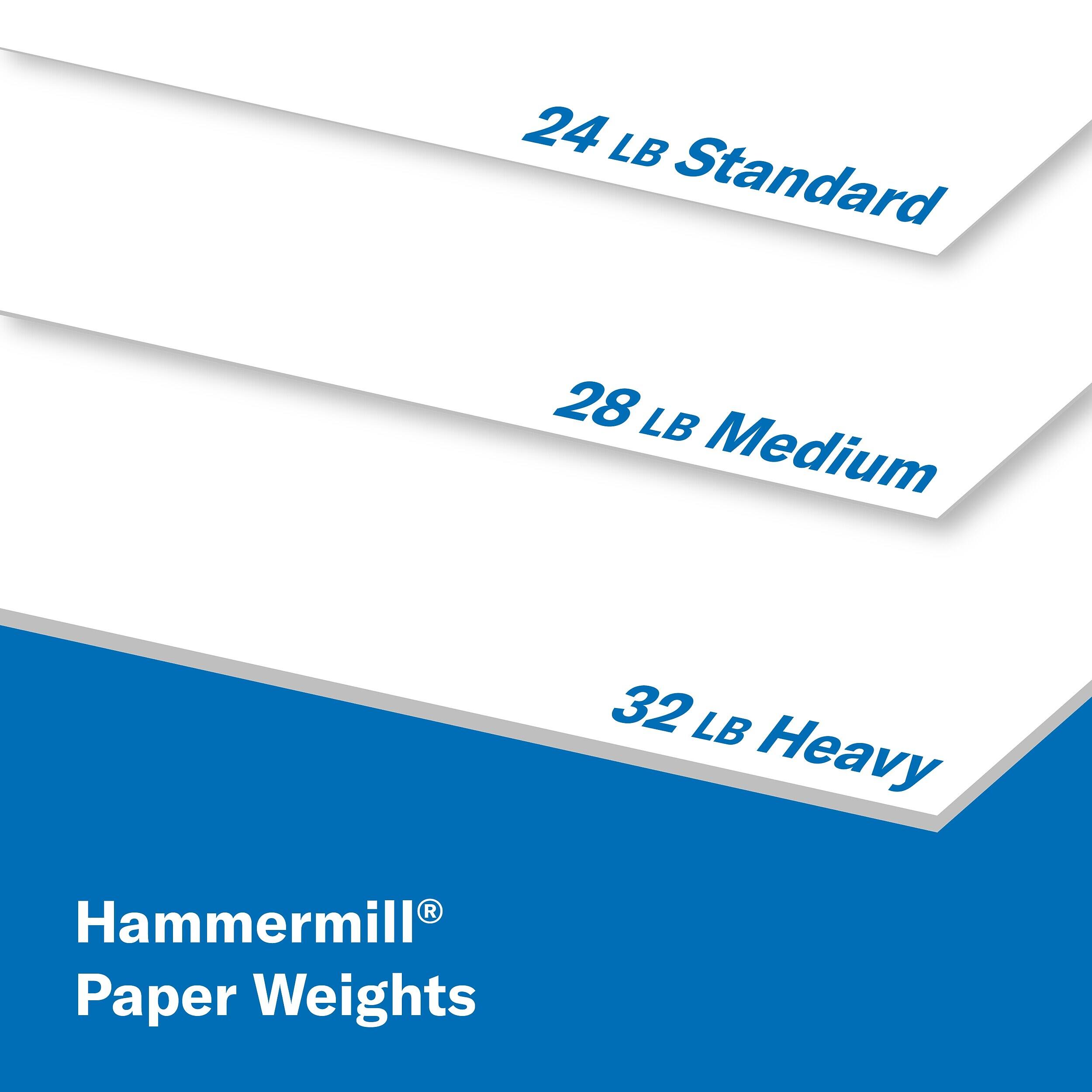 24 LB Standard  
28 LB Medium  
32 LB Heavy  

Hammermill® Paper Weights