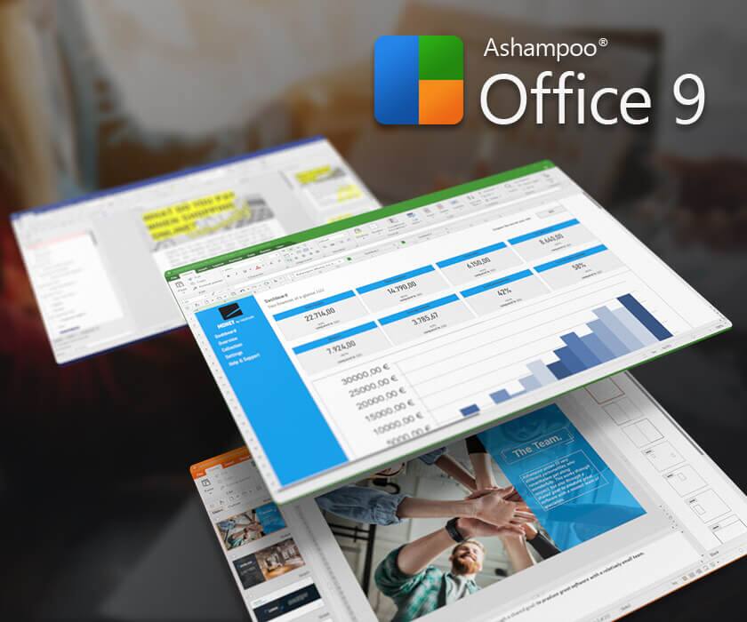 Ashampoo Office 9  
MOWET 14.799  
DO. 22.714,00  
3.785  
6T 7.924,00  
7 00  
30000 00  
25000 00  
20000 8  
15000 DO  
10000 Do  
5000  
16450 DODLA  
00  
58% 42%  
The Team.