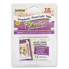 Brother - P-Touch TZEAF231 0.47 in. x 26.2 ft. TZ Photo-Safe Tape Cartridge for P-Touch Labelers - Black on - White