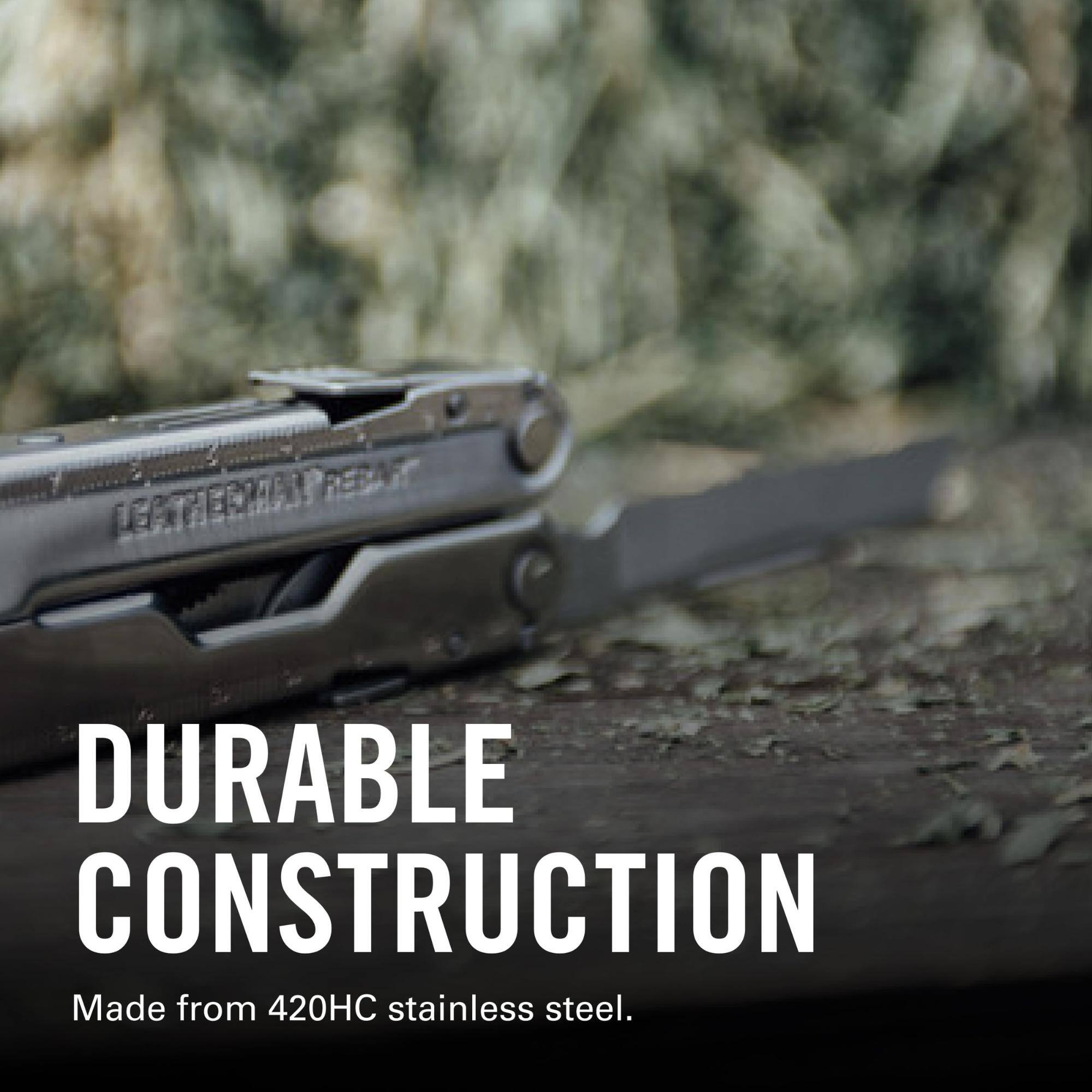 REBAR LEATHERMAN DURABLE CONSTRUCTION Made from 420HC stainless steel.
