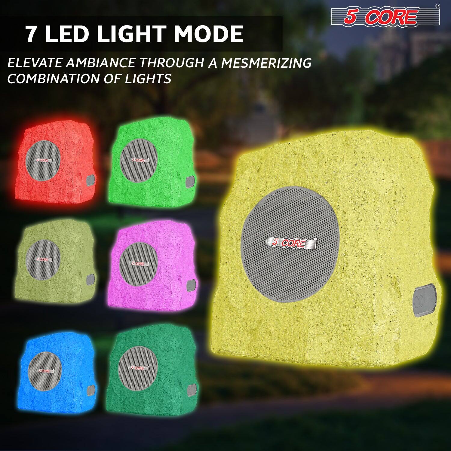 7 LED LIGHT MODE  
ELEVATE AMBIANCE THROUGH A MESMERIZING COMBINATION OF LIGHTS  

5 CORE