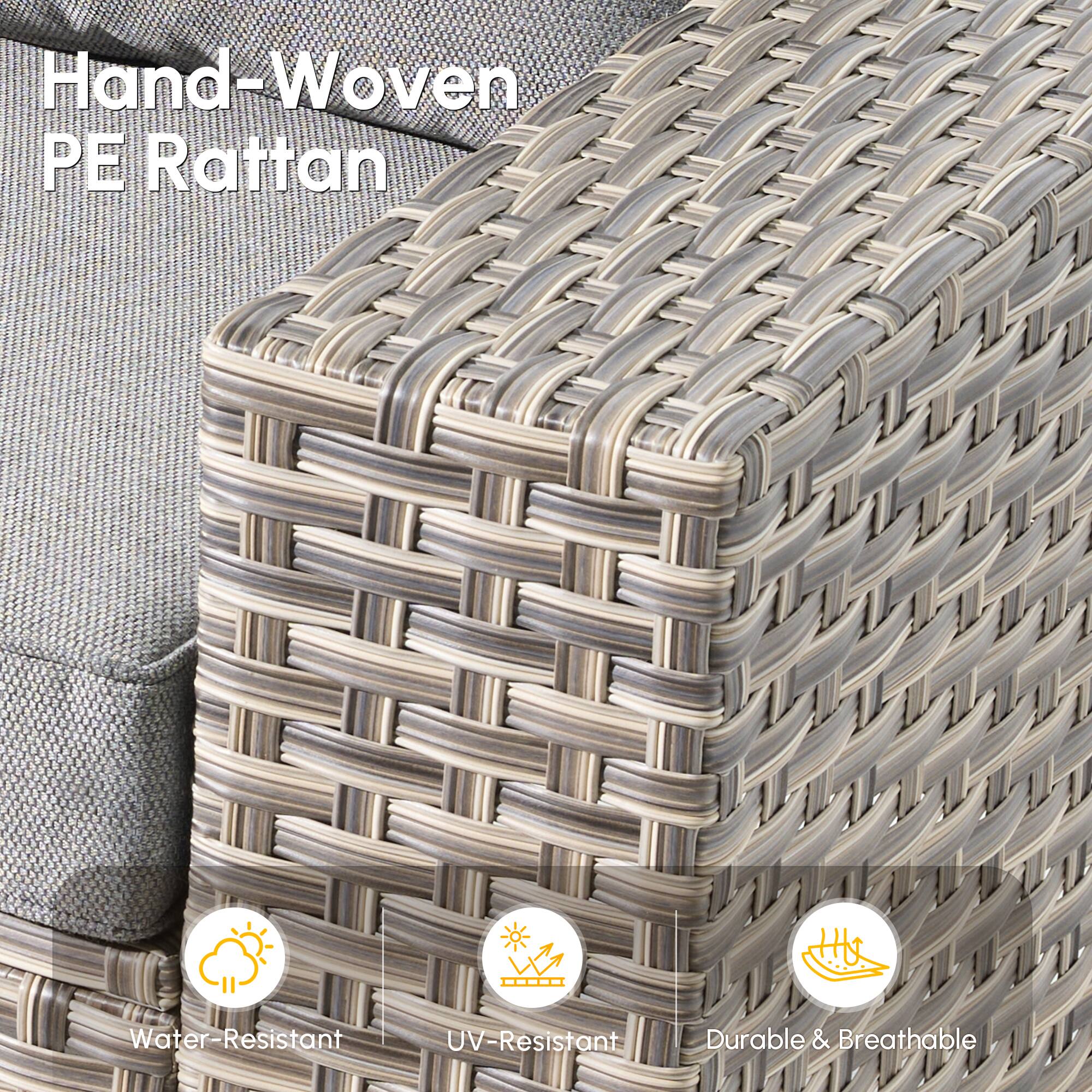 Hand-Woven PE Rattan

- Water-Resistant
- UV-Resistant
- Durable & Breathable