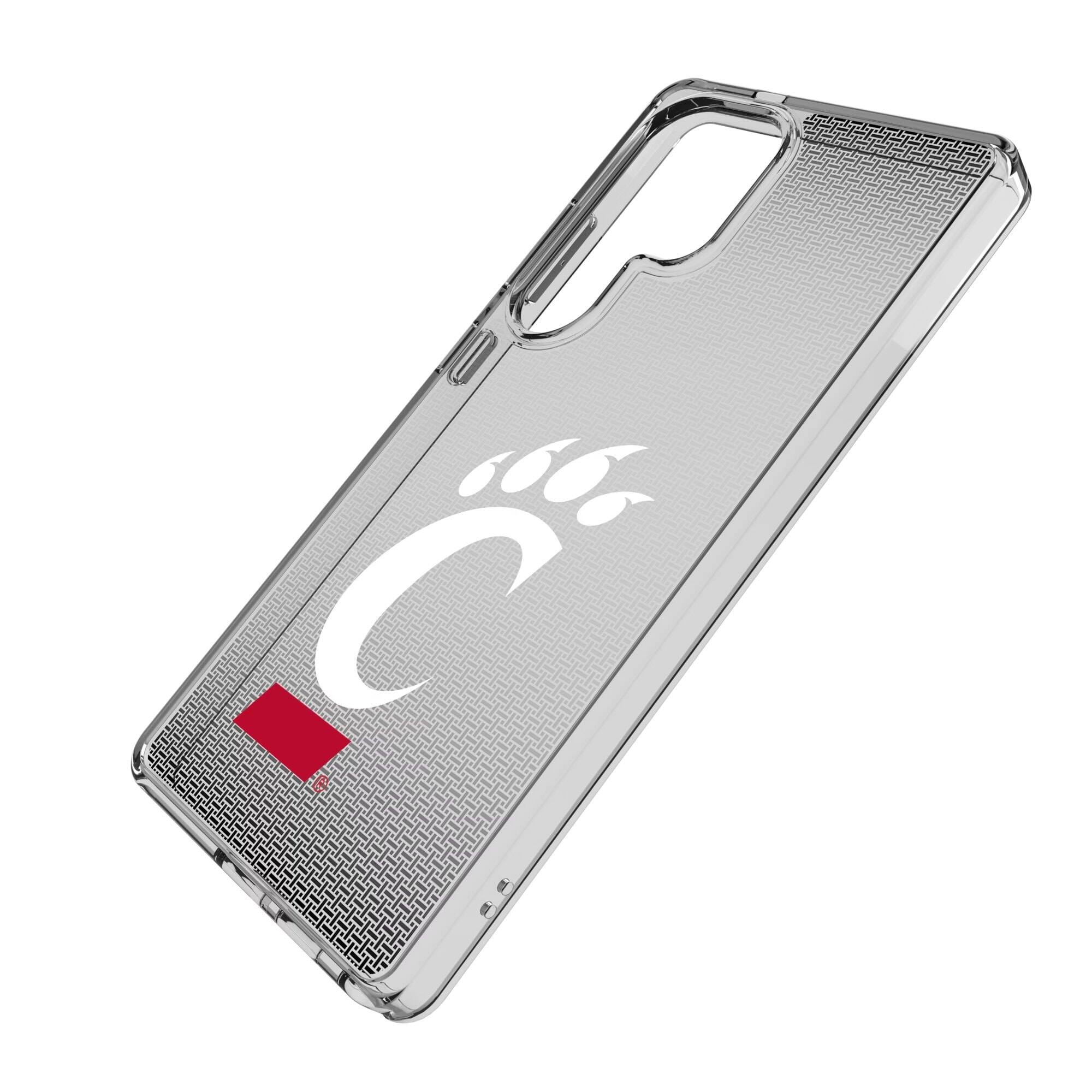 Alt View 1. Keyscaper - Cincinnati Bearcats Linen Logo Galaxy Clear Case - S24 - Multicolor.