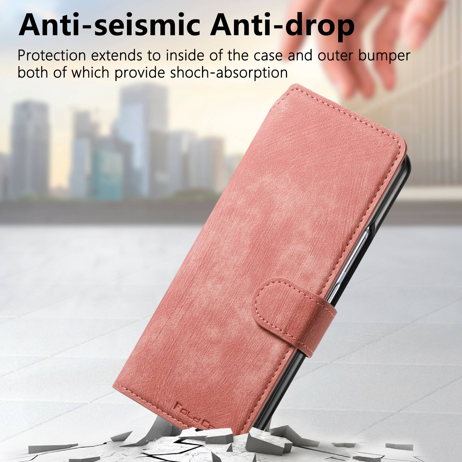 Anti-seismic Anti-drop Protection extends to inside of the case and outer bumper both of which provide shock-absorption