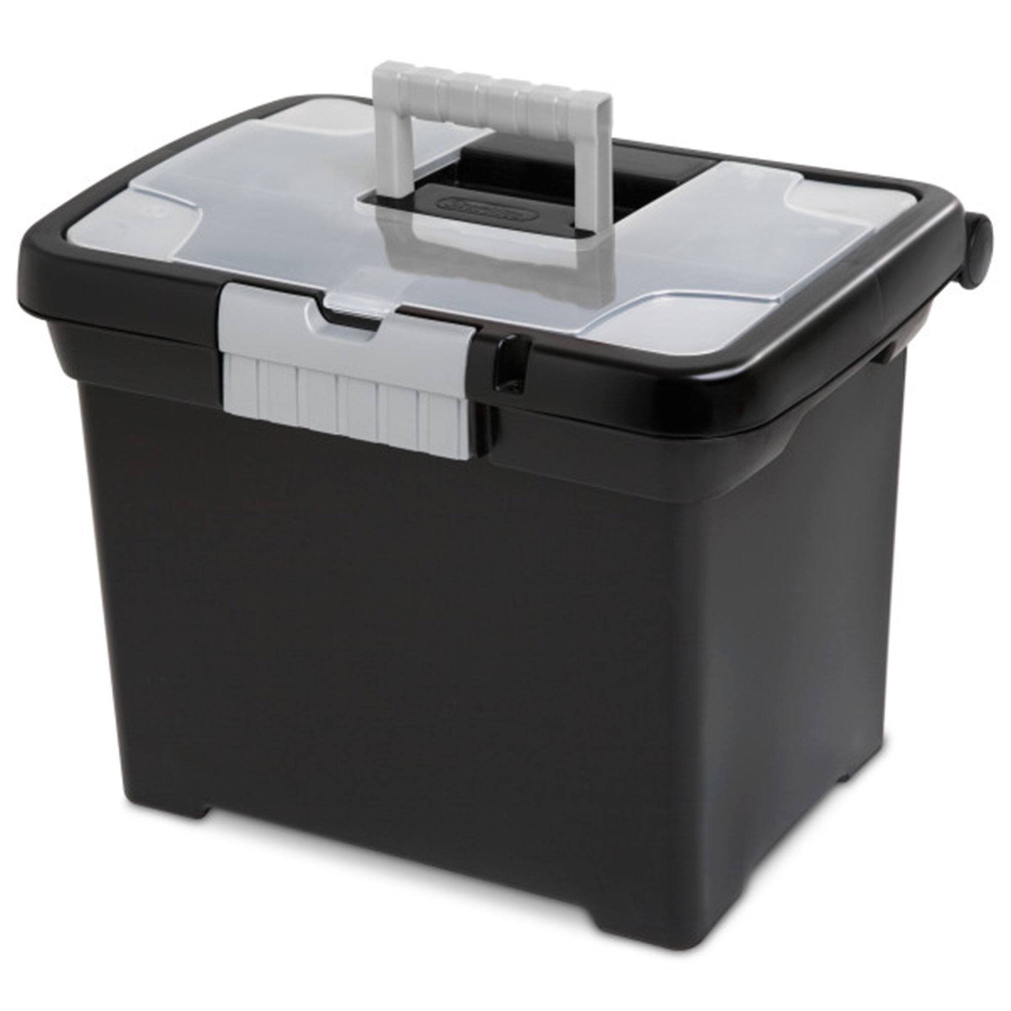 Alt View 2. Sterilite - Sterilite Portable Lockable File Box Organizer with Handle (8 Pack) - Black.