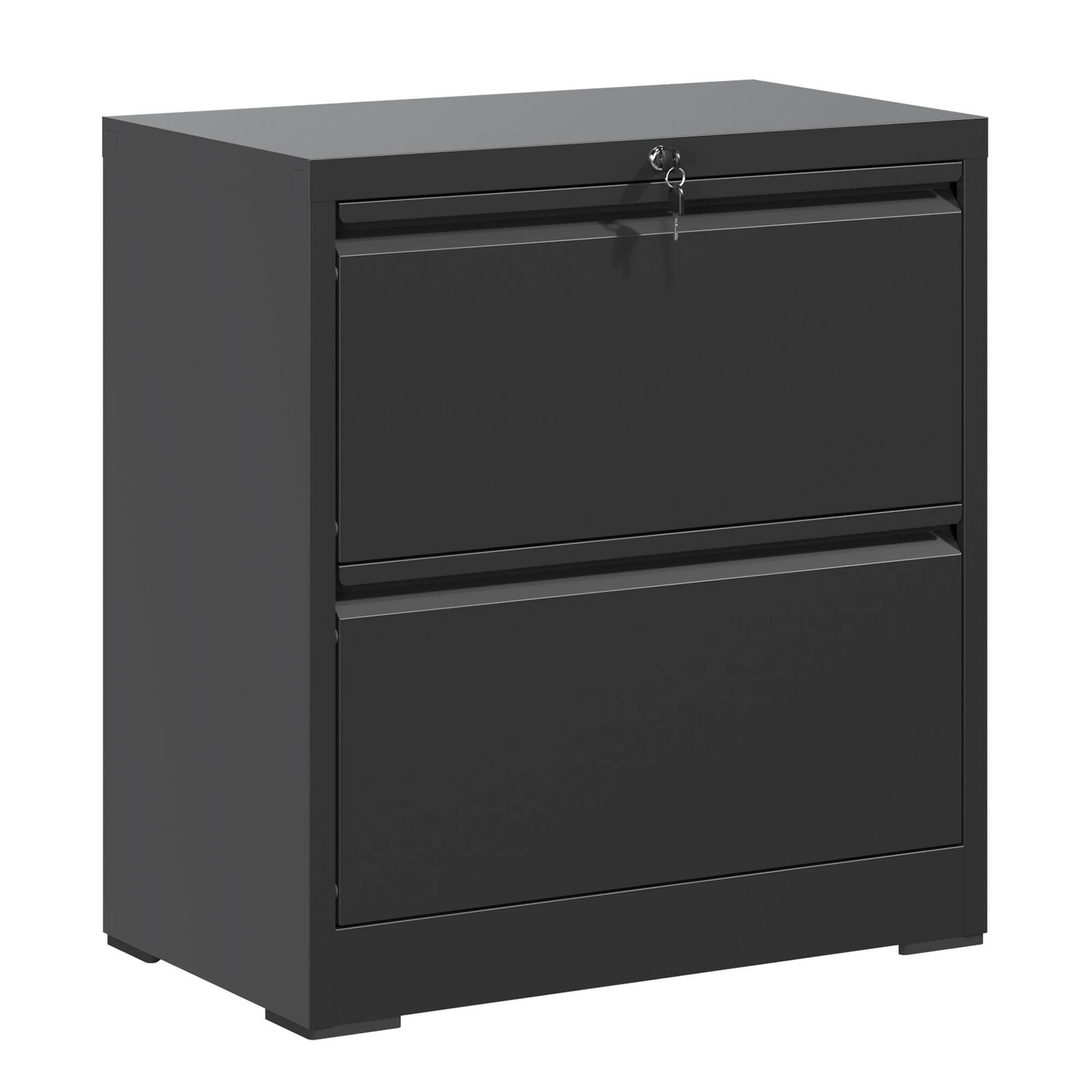 Alt View 6. Boyel Living - 2-Drawer Lateral Metal File Cabinet with Lock - Black.