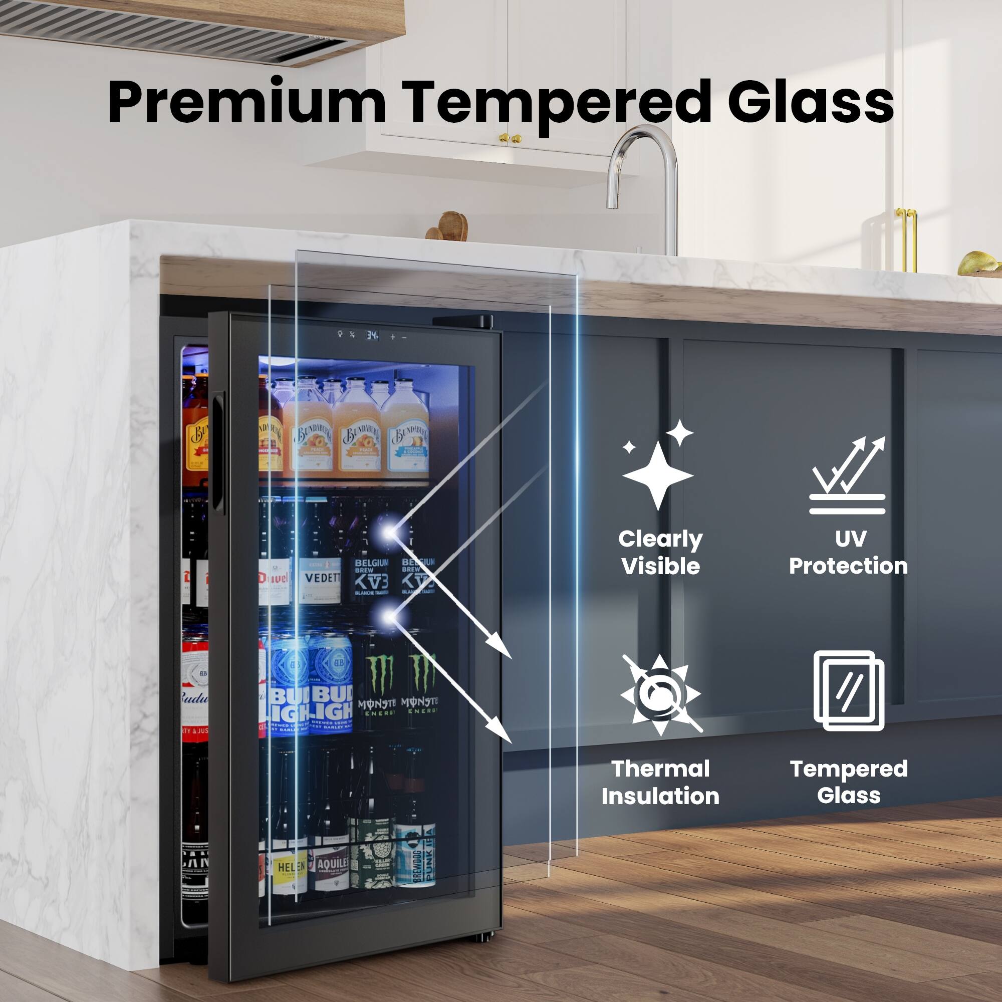 Premium Tempered Glass

- Clearly Visible
- UV Protection
- Thermal Insulation
- Tempered Glass