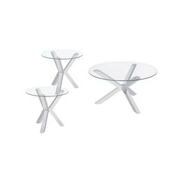 Coaster Co. of America - Kenzie 3-piece Round Coffee and End Table Set - Chrome