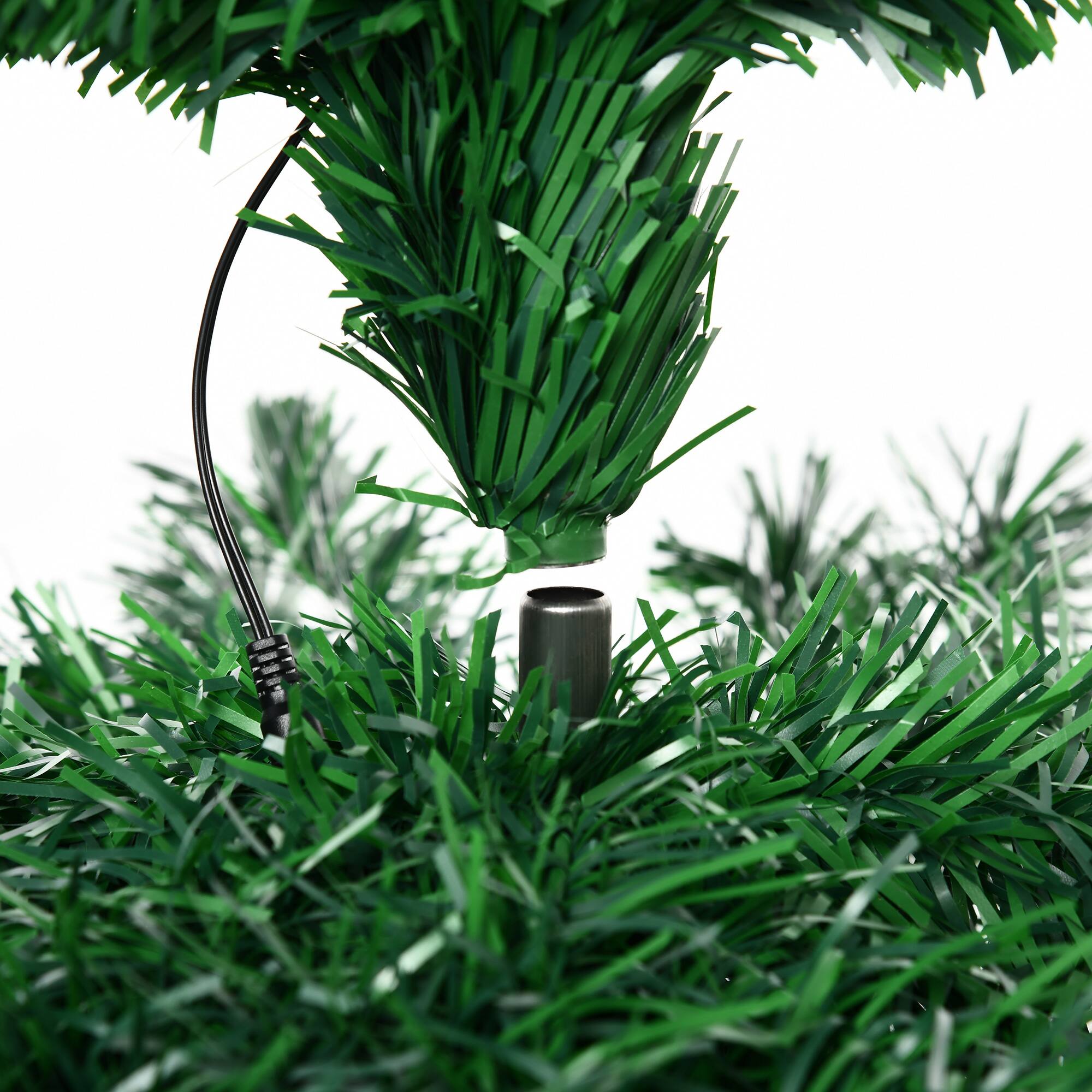 Alt View 5. Homcom - 6FT Douglas Fir Prelit Artificial Christmas Tree with 24 Multi-Color LED Lights Fiber Optics and 230 Tips - Green.