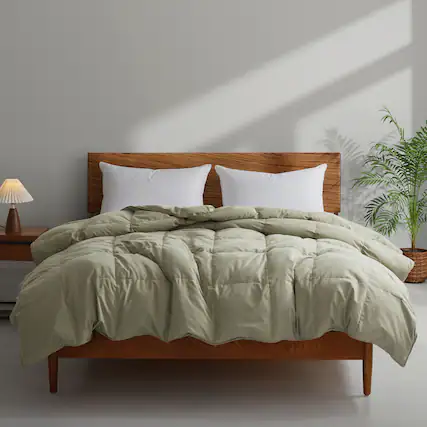 Front. Peace Nest - Peace Nest Ultra Soft All Season Down Feather Comforter, Sage Green, California King - Sage Green.