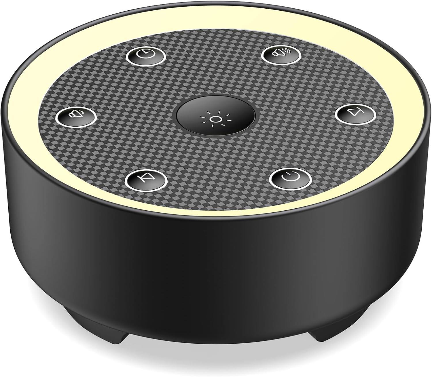 Front. FINEAK - Sound Machine with Dimmable Night Light - Black.