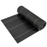 Costway - 6 x 300FT Weed Barrier Landscape Fabric 4.6 OZ Heavy Duty Woven Gardening Mat - Black - Front_Zoom